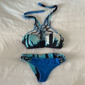 San Lorenzo Reversible Halter Bikini in Moonlight & Azure